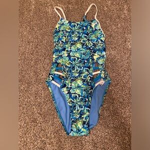 Floral Blue Kids Swimwear
